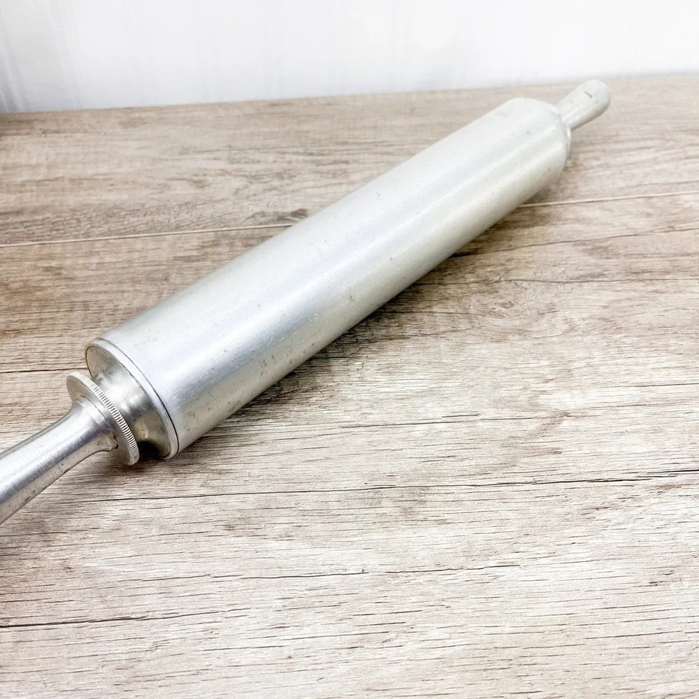 Vintage Stainless Steel Rolling Pin‎ Pastry Pizza Farmhouse Kitchen Decor